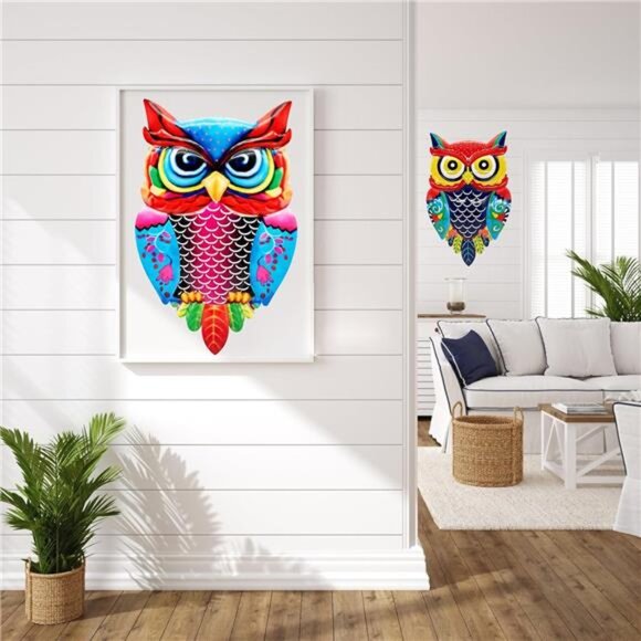 Metal Owl Wall Art Garden Decor for Outdoor  - Set of 2 - Picture 4 of 7